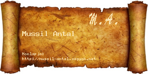 Mussil Antal névjegykártya